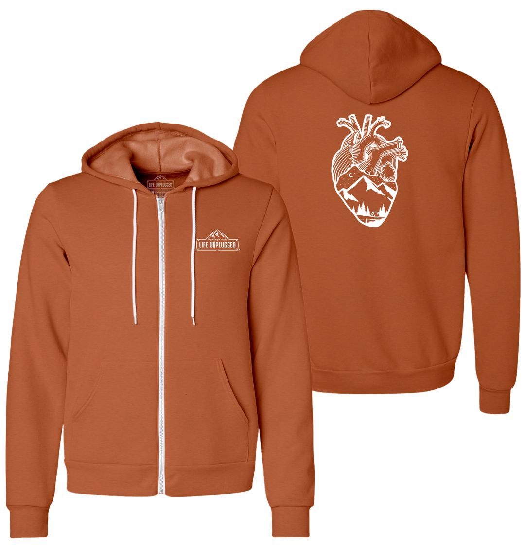 ANATOMICAL HEART (FULL CHEST) Supersoft Midweight Zip Up Hoodie