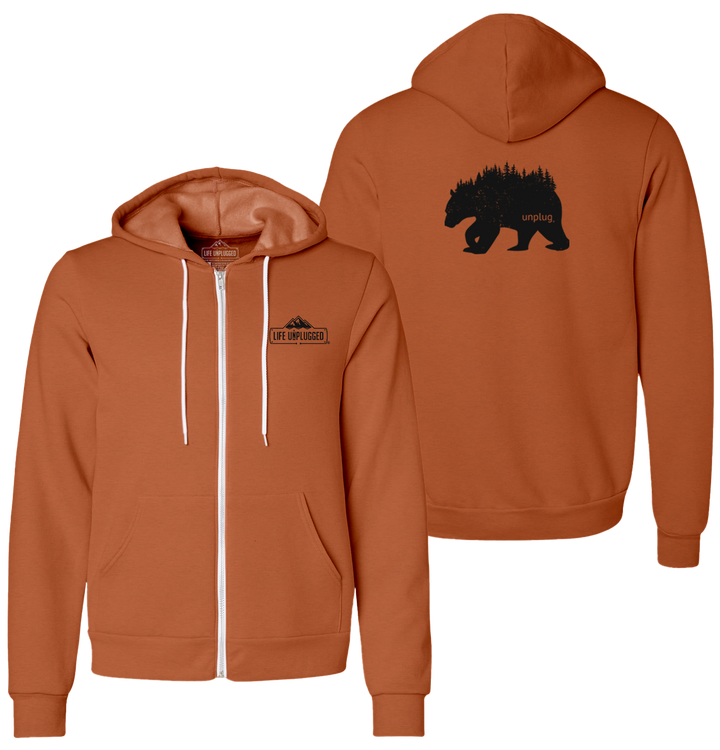BEAR IN THE TREES Supersoft Midweight Zip Up Hoodie