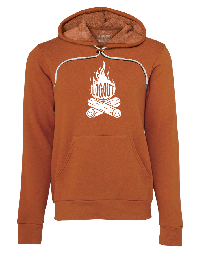 Log Out Campfire Premium Super Soft Hooded Sweatshirt - Life Unplugged