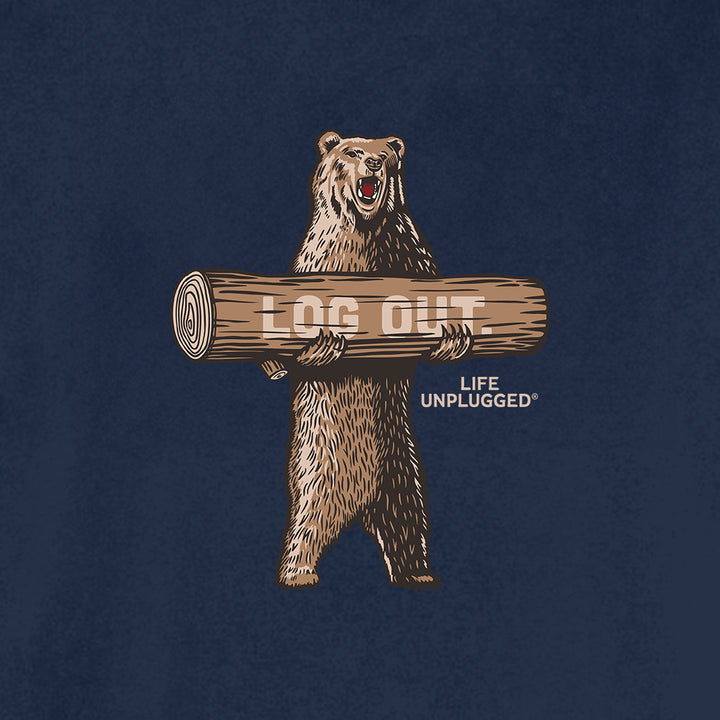 LOG OUT BEAR Cotton T-Shirt powered by Comfort Colors®