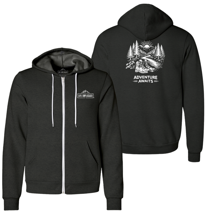 ADVENTURE AWAITS Supersoft Midweight Zip Up Hoodie