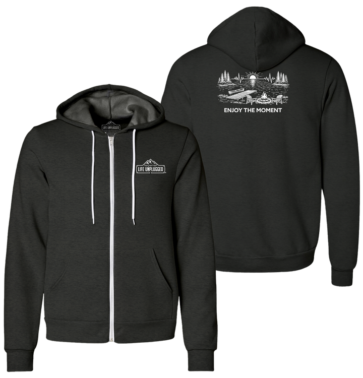 ENJOY THE MOMENT (LAKE SCENE) Supersoft Midweight Zip Up Hoodie