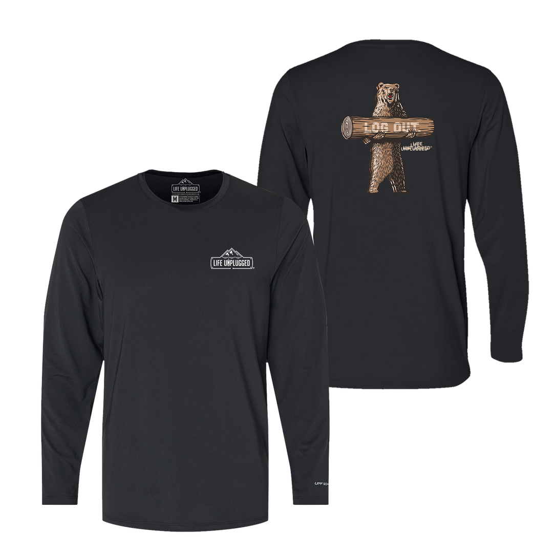 LOG OUT BEAR Performance Long Sleeve with UPF 50+