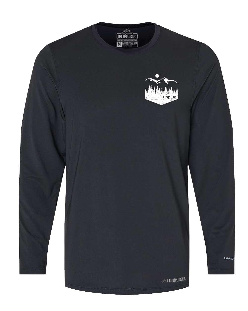 Unplug Mountain Left Chest Pocket Poly/Spandex High Performance Long Sleeve with UPF 50+