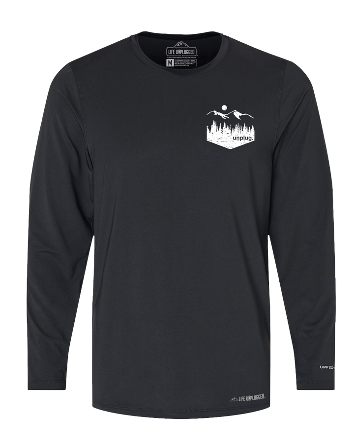Unplug Mountain Left Chest Pocket Poly/Spandex High Performance Long Sleeve with UPF 50+