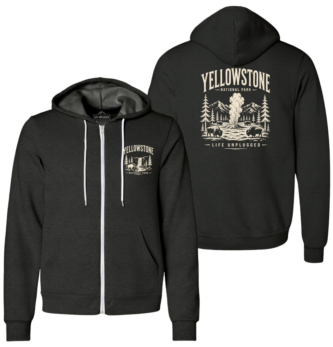 YELLOWSTONE NATIONAL PARK Supersoft Midweight Zip Up Hoodie