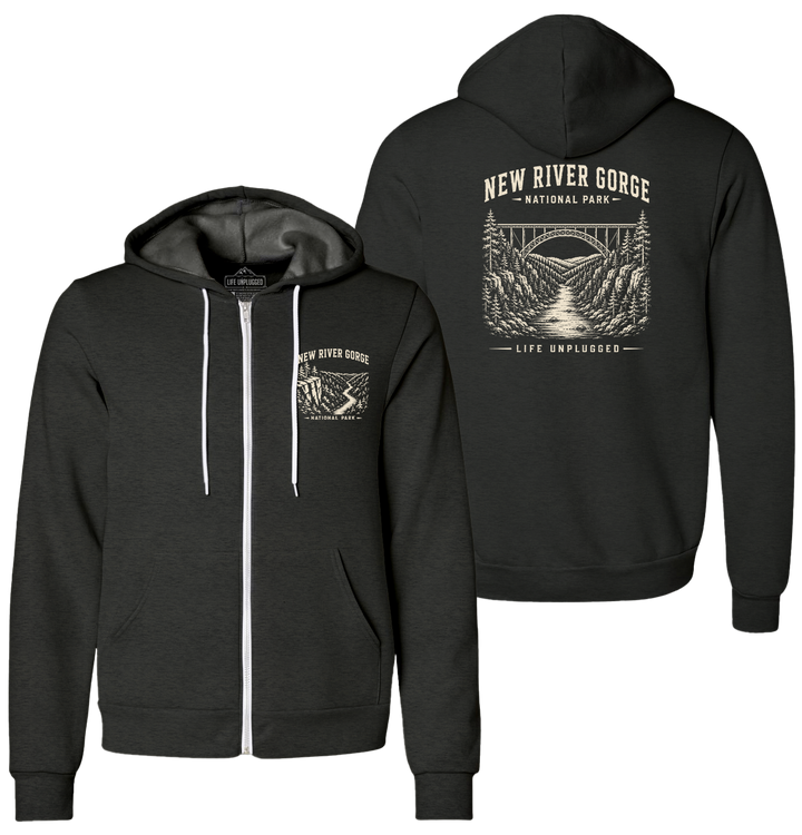 NEW RIVER GORGE NATIONAL PARK Supersoft Midweight Zip Up Hoodie