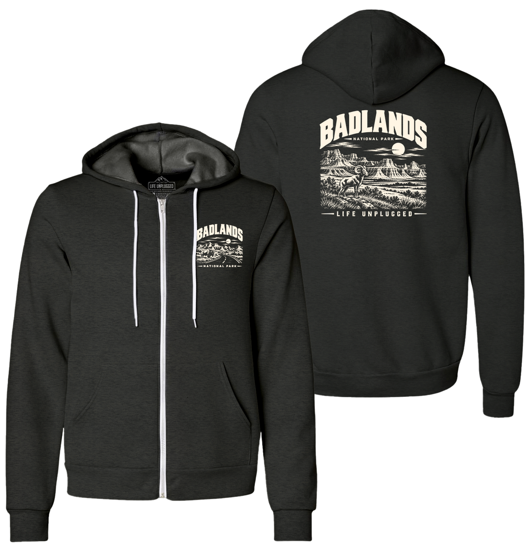 BADLANDS NATIONAL PARK Supersoft Midweight Zip Up Hoodie