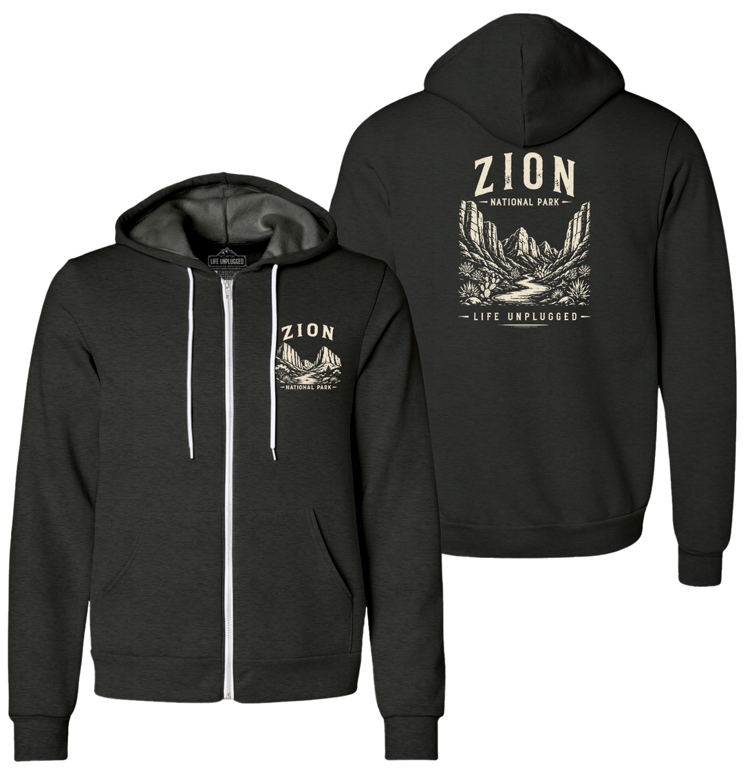 ZION NATIONAL PARK Supersoft Midweight Zip Up Hoodie