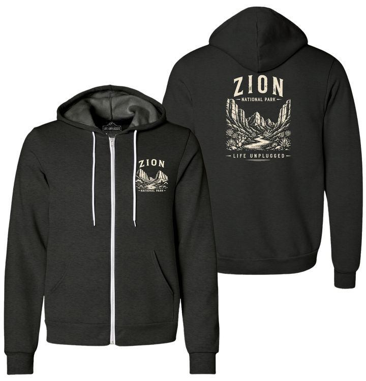 ZION NATIONAL PARK Supersoft Midweight Zip Up Hoodie