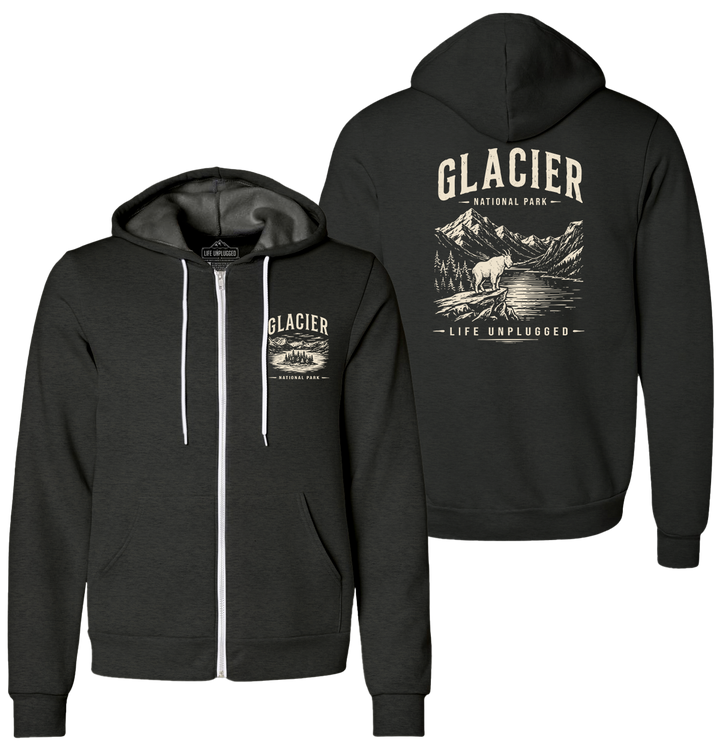 GLACIER NATIONAL PARK Supersoft Midweight Zip Up Hoodie