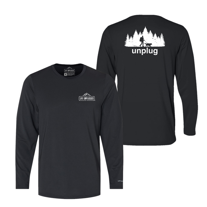 Dog Walks in the Woods Performance Long Sleeve with UPF 50+