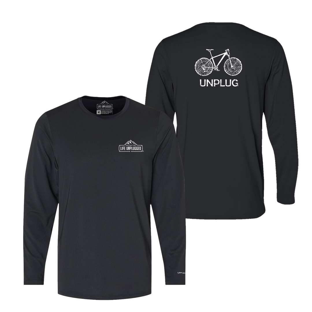 Mountain Bike Tree Stumps Performance Long Sleeve with UPF 50+