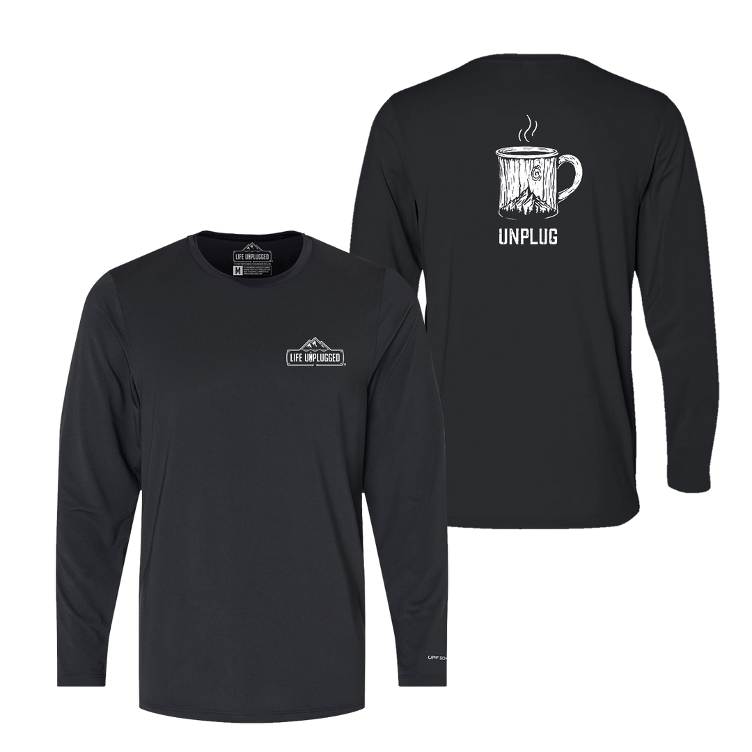 WOODEN COFFEE MUG Performance Long Sleeve with UPF 50+