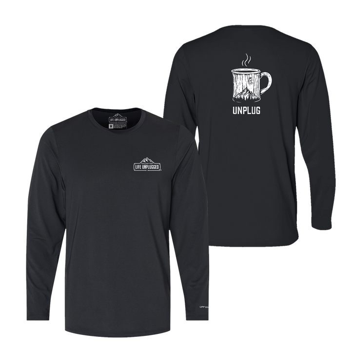 WOODEN COFFEE MUG Performance Long Sleeve with UPF 50+