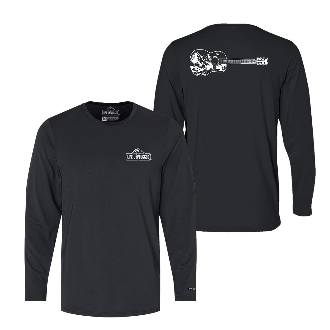 Guitar Mountain Scene Performance Long Sleeve with UPF 50+