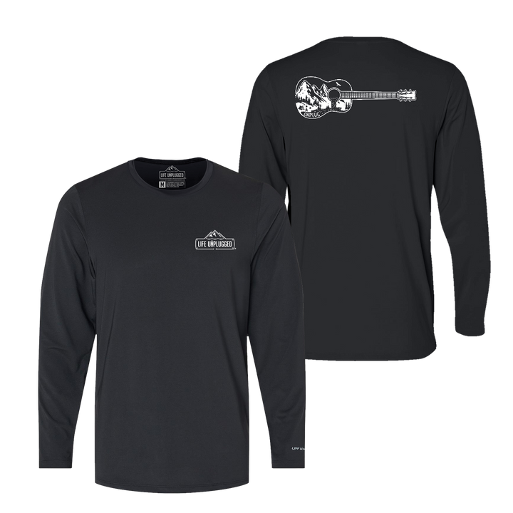 Guitar Mountain Scene Performance Long Sleeve with UPF 50+