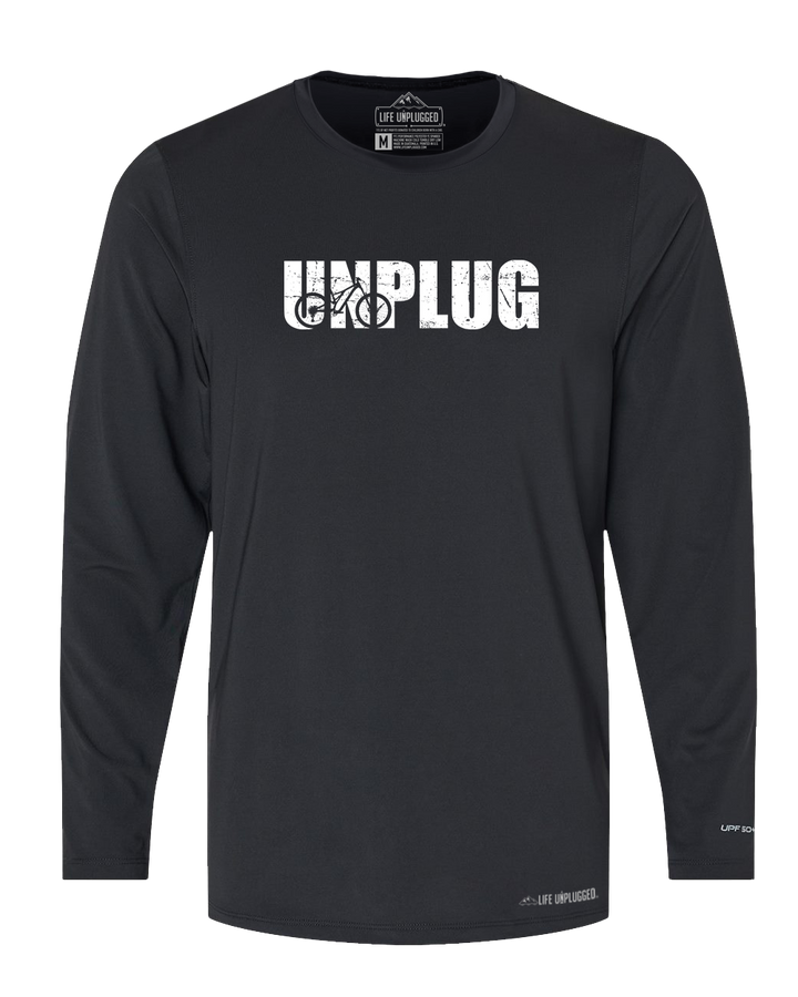 Unplug Mountain Bike Silhouette Poly/Spandex High Performance Long Sleeve with UPF 50+