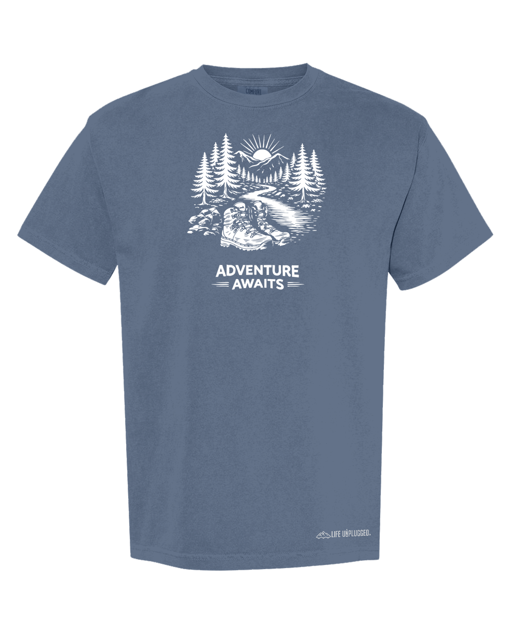 ADVENTURE AWAITS Cotton T-Shirt powered by Comfort Colors®