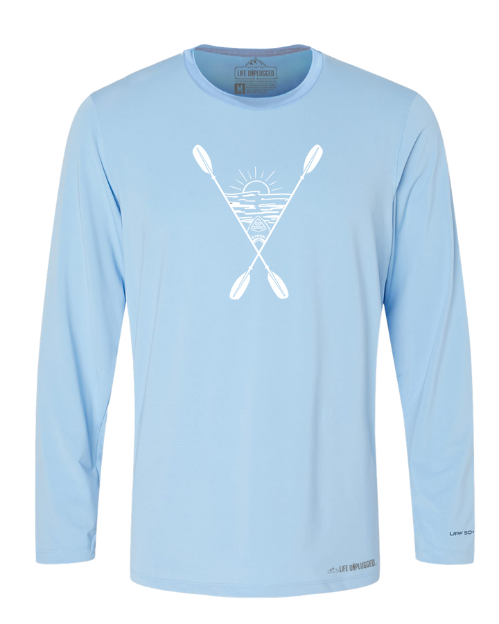 Kayaking Into The Sunset Poly/Spandex High Performance Long Sleeve with UPF 50+