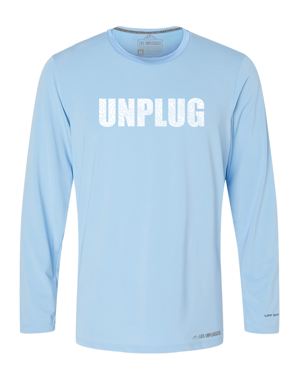 Unplug Topo Map Poly/Spandex High Performance Long Sleeve with UPF 50+