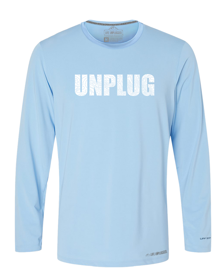 Unplug Topo Map Poly/Spandex High Performance Long Sleeve with UPF 50+ - Life Unplugged