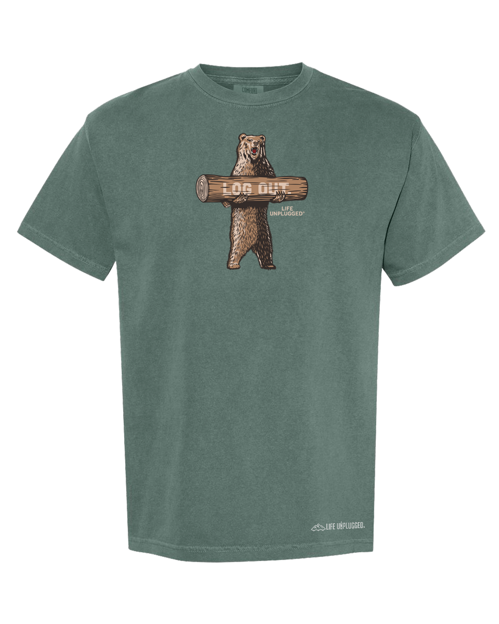 LOG OUT BEAR Cotton T-Shirt powered by Comfort Colors®