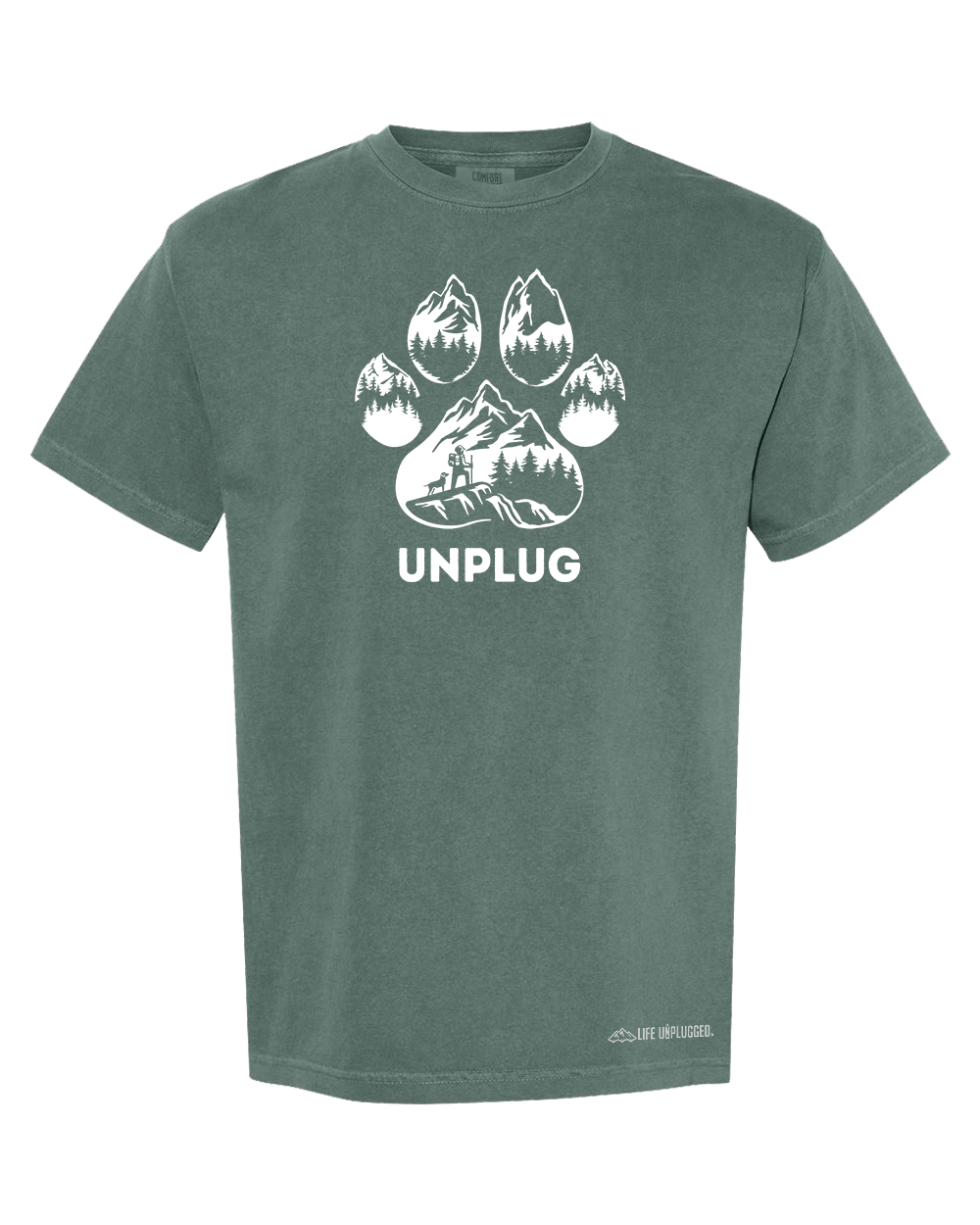 PAW PRINT MOUNTAIN SCENE Cotton T-Shirt powered by Comfort Colors®