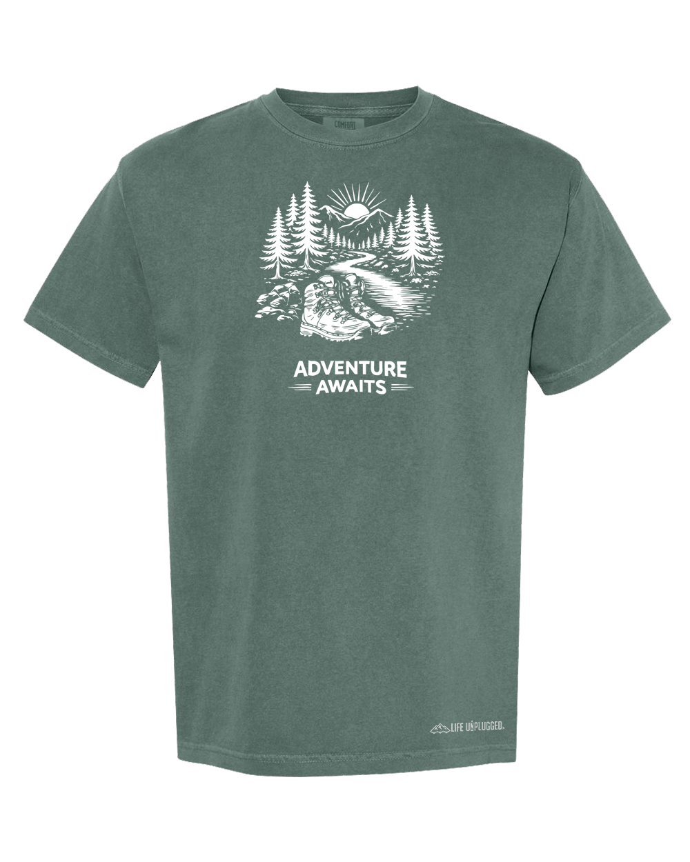 ADVENTURE AWAITS Cotton T-Shirt powered by Comfort Colors®