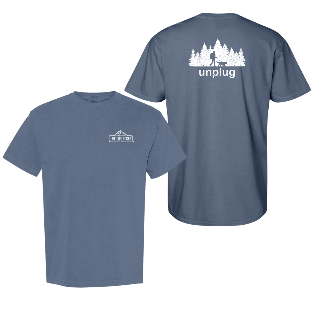 DOG WALKS IN THE WOODS Cotton T-Shirt powered by Comfort Colors®