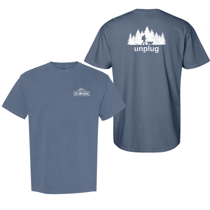 DOG WALKS IN THE WOODS Cotton T-Shirt powered by Comfort Colors®