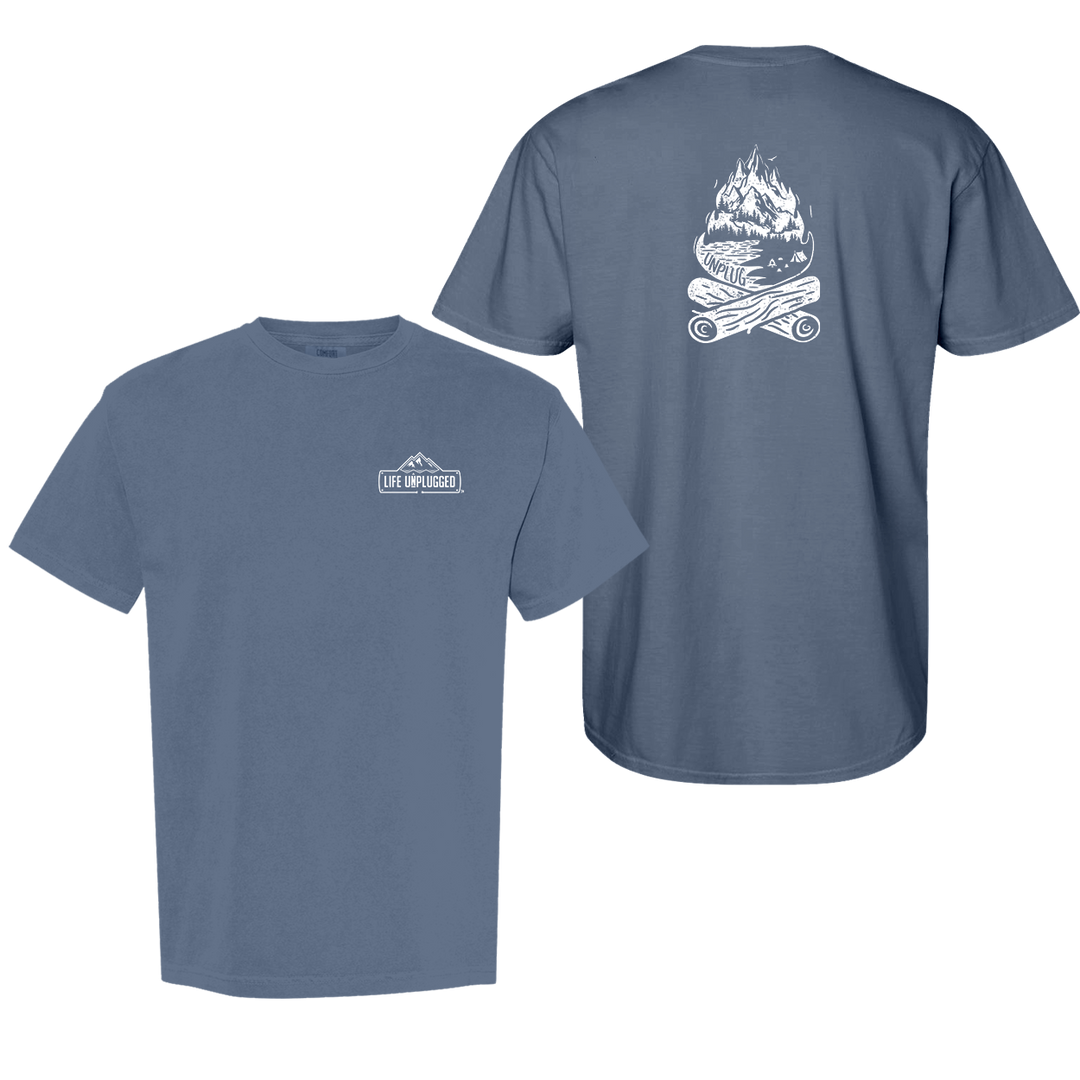 CAMPFIRE MOUNTAIN SCENE Cotton T-Shirt powered by Comfort Colors®