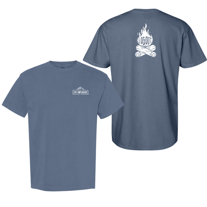 LOG OUT CAMPFIRE Cotton T-Shirt powered by Comfort Colors®