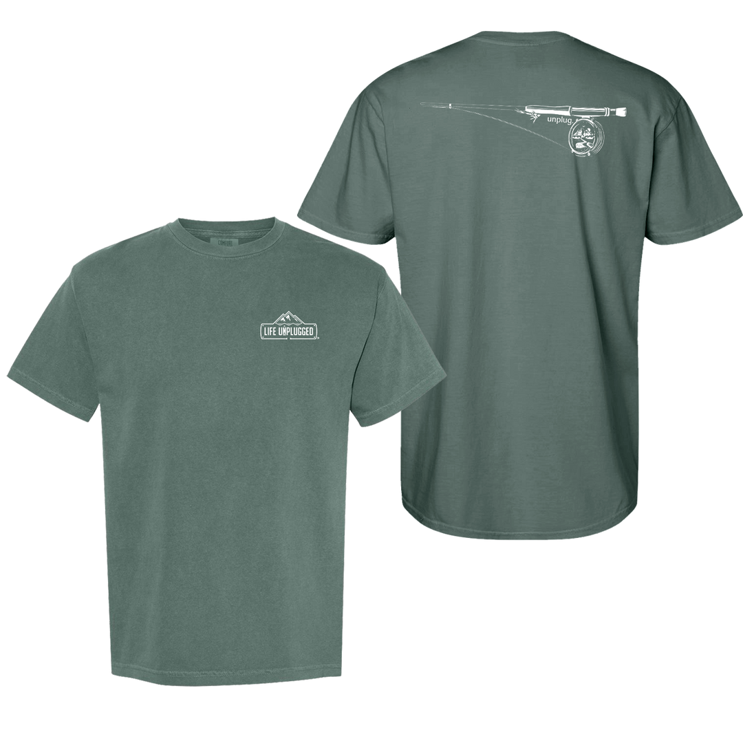 FLY FISHING MOUNTAIN SCENE Cotton T-Shirt powered by Comfort Colors®