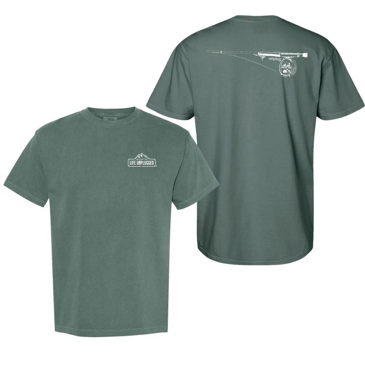 FLY FISHING MOUNTAIN SCENE Cotton T-Shirt powered by Comfort Colors®