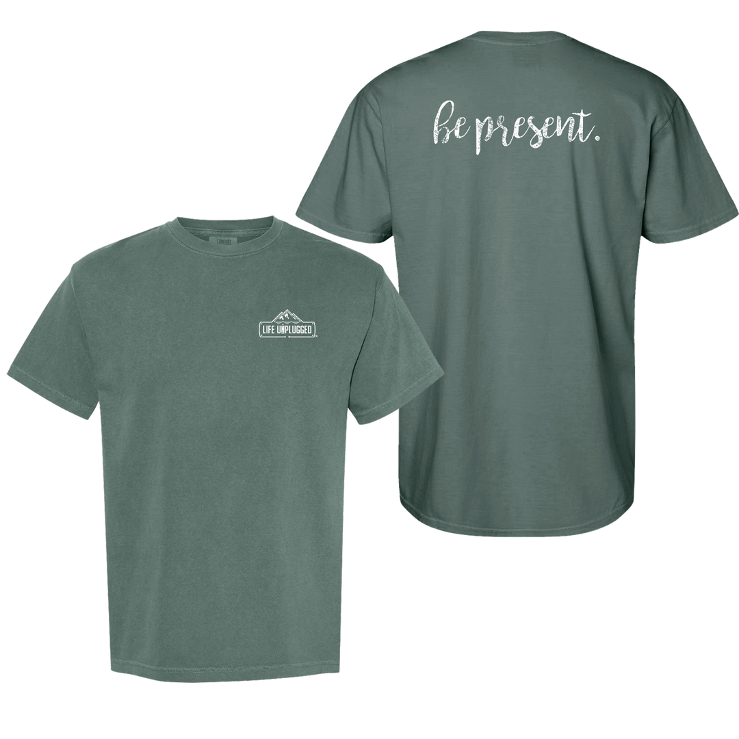 BE PRESENT CURSIVE Cotton T-Shirt powered by Comfort Colors®