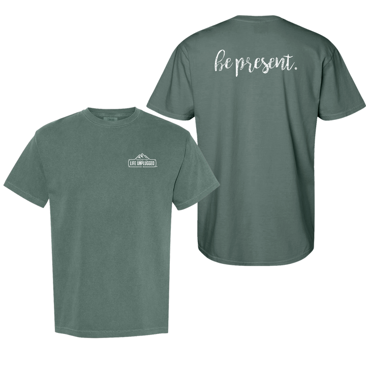 BE PRESENT CURSIVE Cotton T-Shirt powered by Comfort Colors®