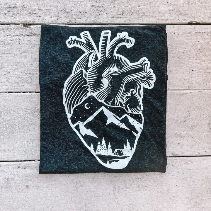 Anatomical Heart (Full Chest) Premium Polyblend Long Sleeve T-Shirt