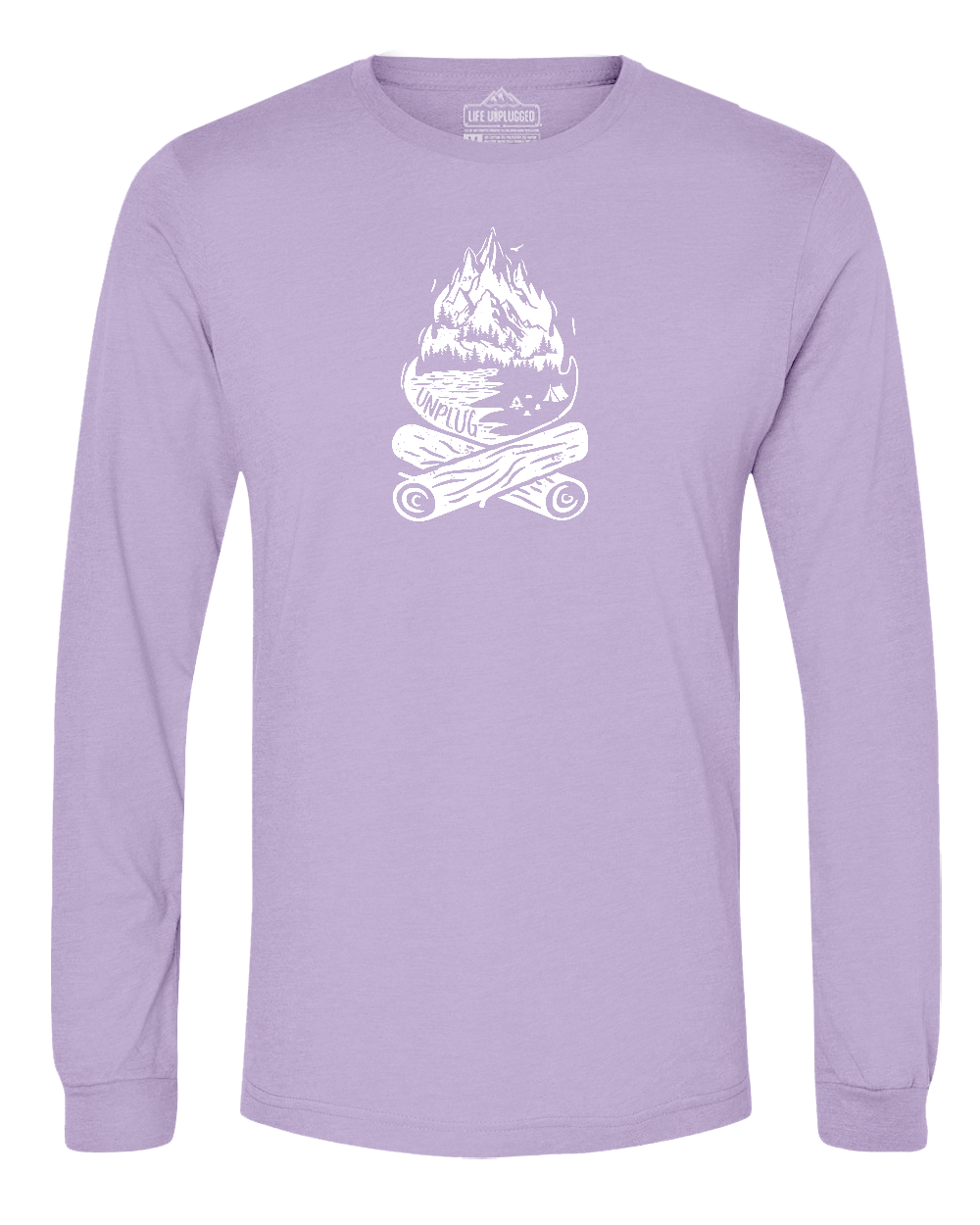 Campfire Mountain scene Long Sleeve T-Shirt
