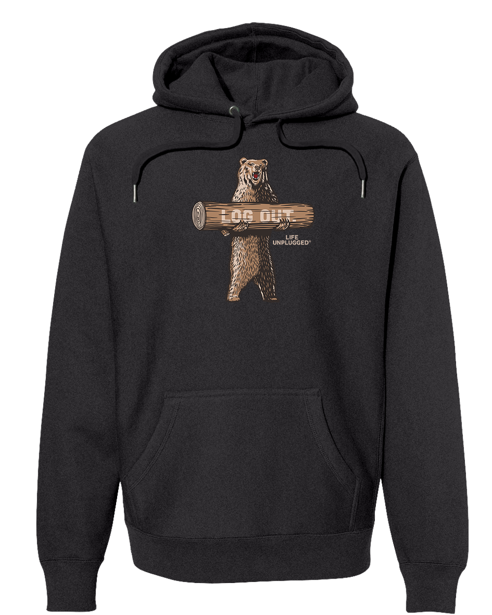 LOG OUT BEAR Super Heavyweight Hoodie