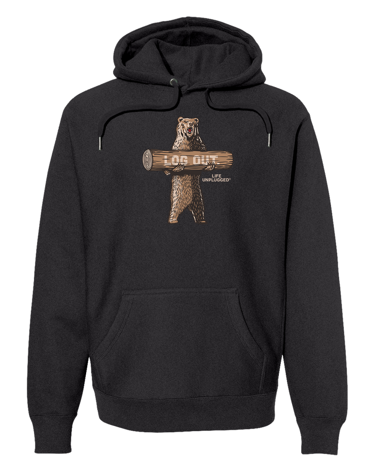 LOG OUT BEAR Super Heavyweight Hoodie
