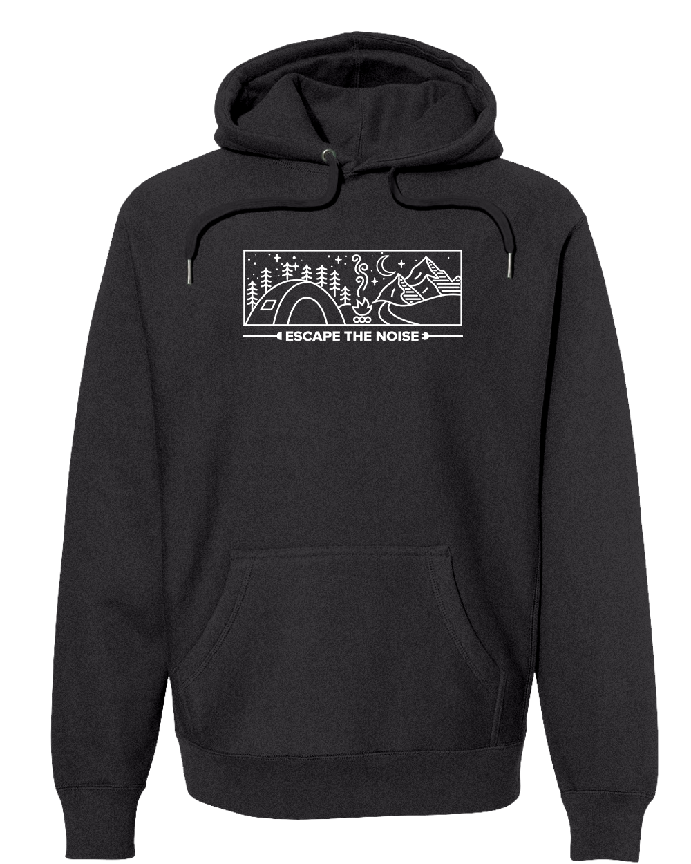 ESCAPE THE NOISE CAMPING SCENE Super Heavyweight Hoodie