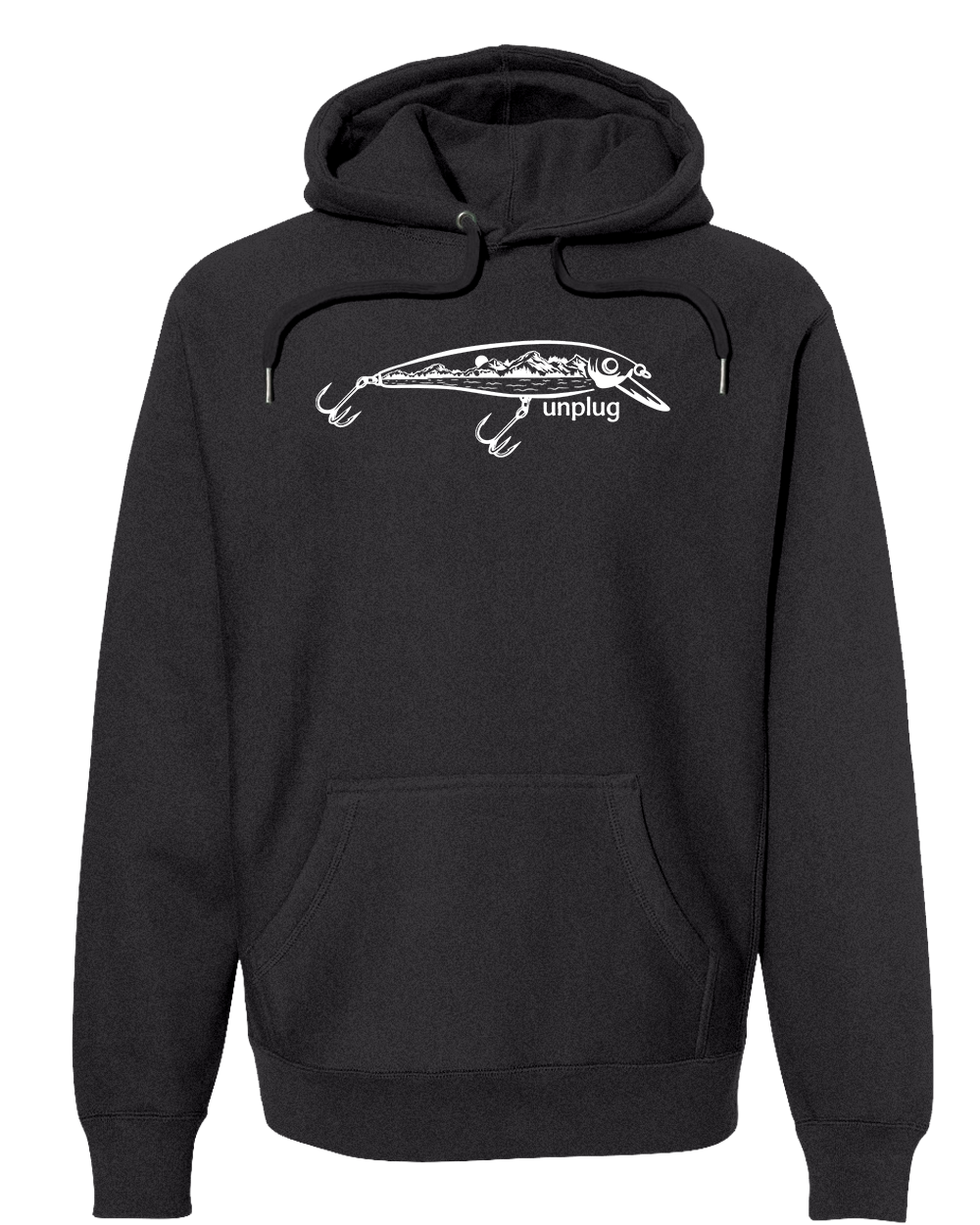 FISHING LURE MOUNTAIN SCENE Super Heavyweight Hoodie