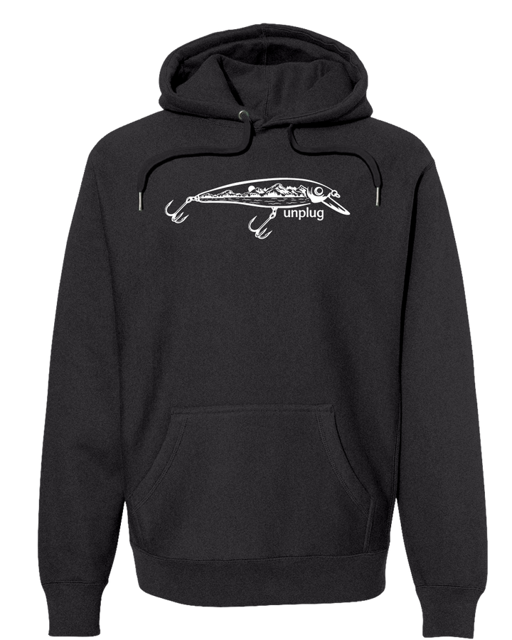 FISHING LURE MOUNTAIN SCENE Super Heavyweight Hoodie