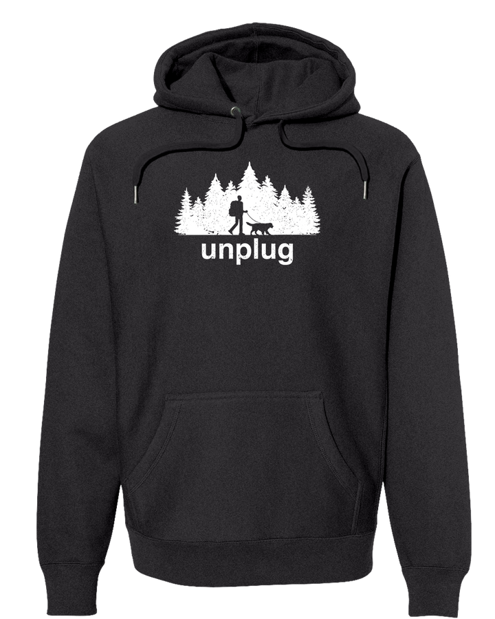 DOG WALKS IN THE WOODS Super Heavyweight Hoodie