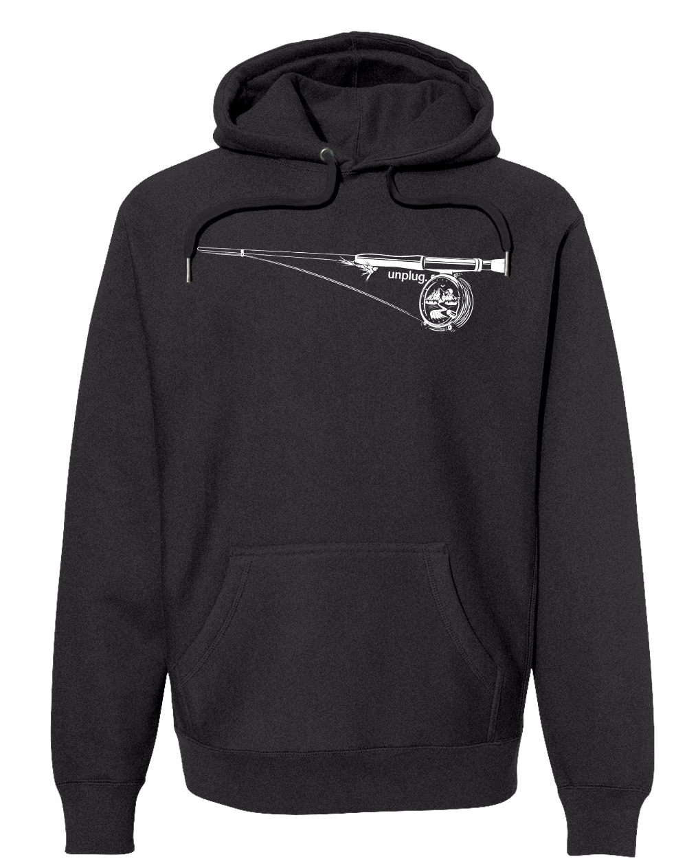 FLY FISHING MOUNTAIN SCENE Super Heavyweight Hoodie