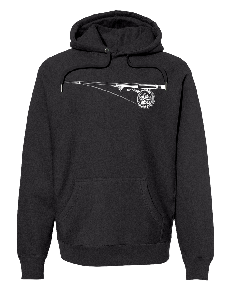 FLY FISHING MOUNTAIN SCENE Super Heavyweight Hoodie