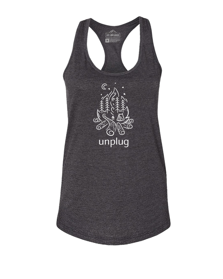 CAMPFIRE CAMPING SCENE Women's Racerback Tank Top