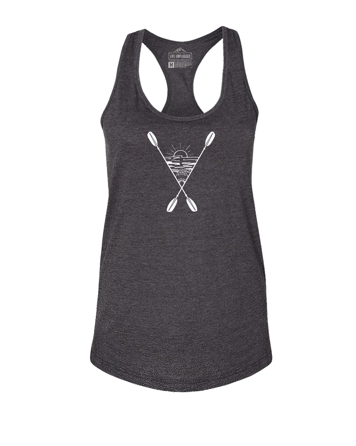 Kayaking Into The Sunset Women's Racerback Tank Top