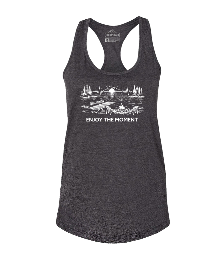 ENJOY THE MOMENT (LAKE SCENE) Women's Racerback Tank Top